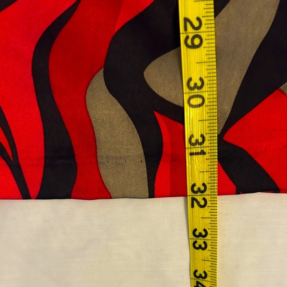 Trina Turk, Soft Silk Red and Black Patterned Midi Dress - Picture 8 of 8